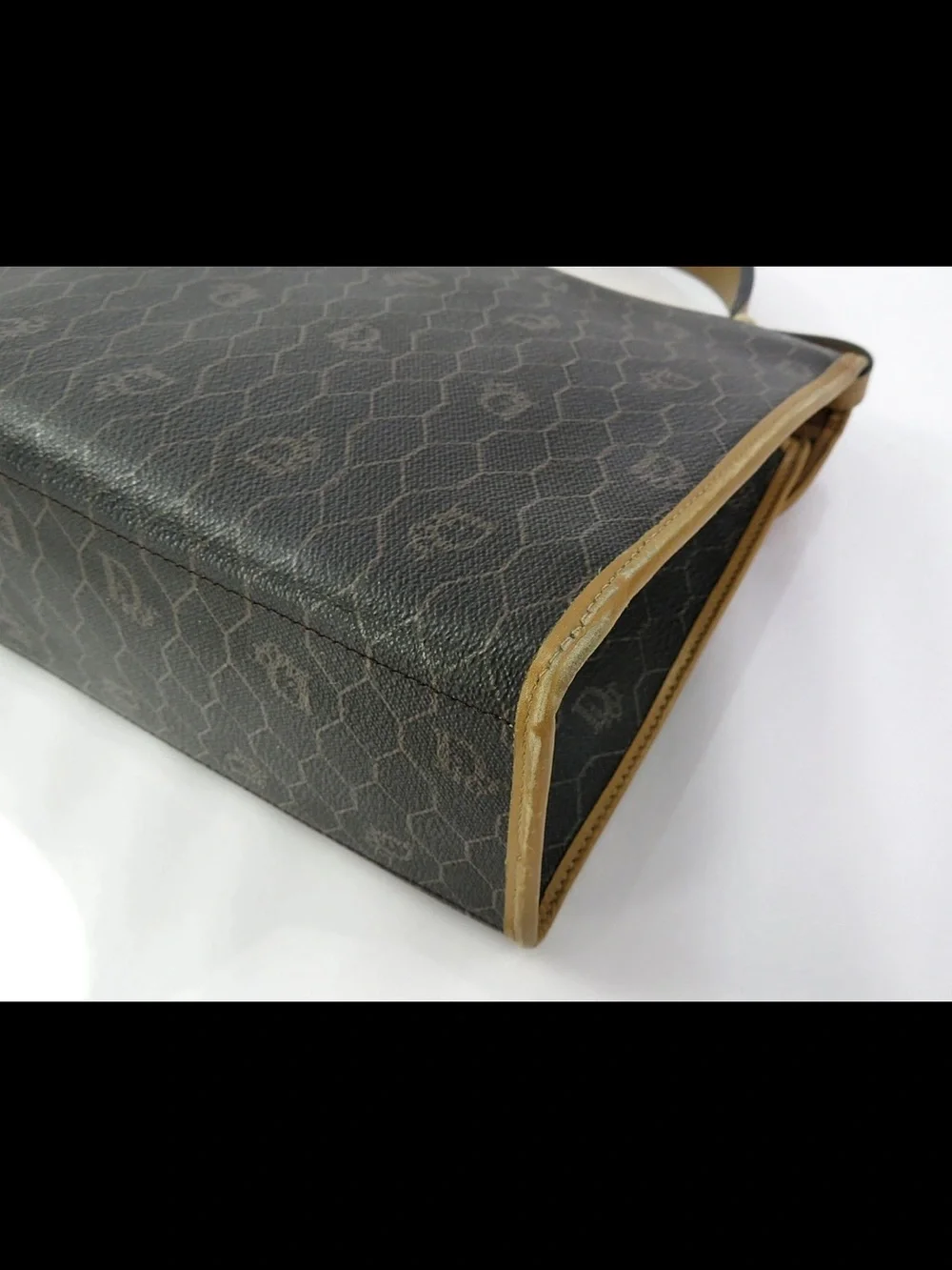 Dior Brown Monogram Satchel with Tan Trim